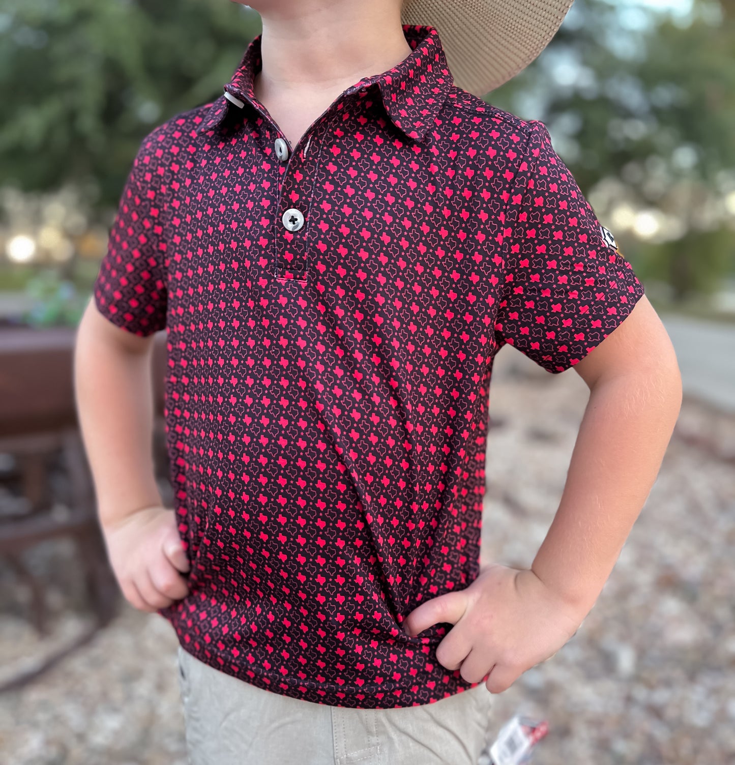 Burlebo Performance Polo - Texas Red & Black