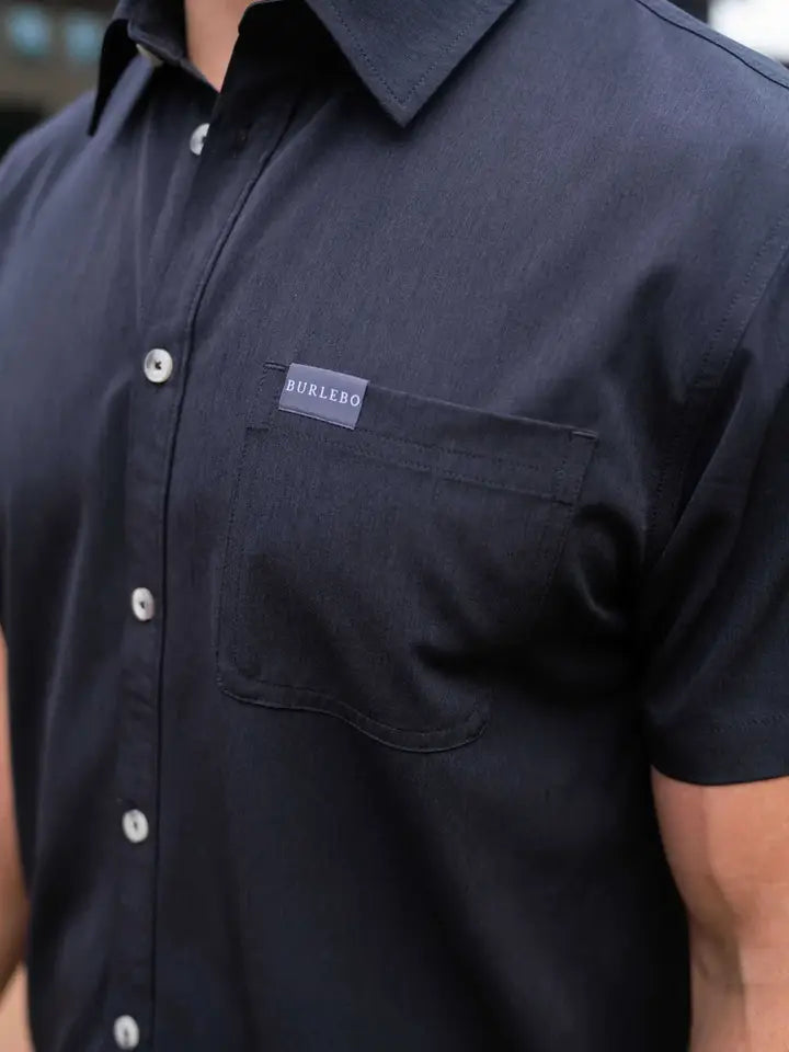 MEN'S Burlebo Performance Button-Up - Heather Black