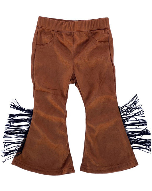 Lainey Flares - Suede Fringe Caramel