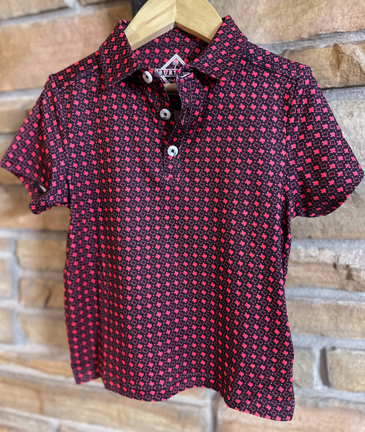 Burlebo Performance Polo - Texas Red & Black