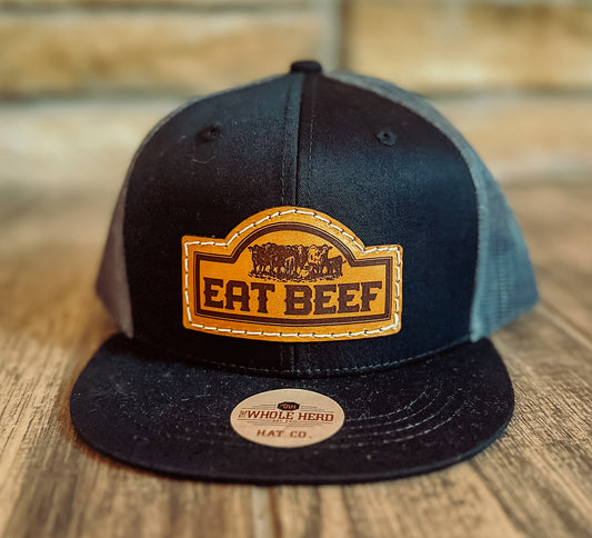 Eat Beef Leather Patch Cap