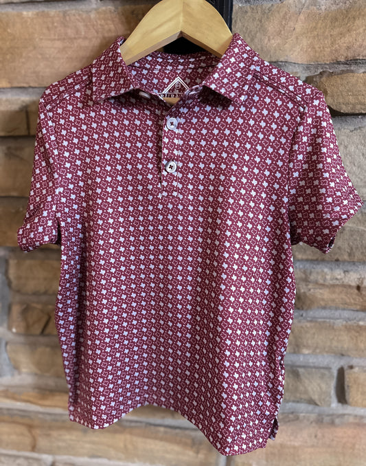 Burlebo Performance Polo - Texas Maroon