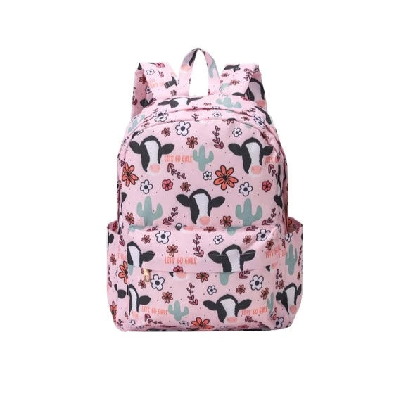 Pink Cactus & Cow Backpack