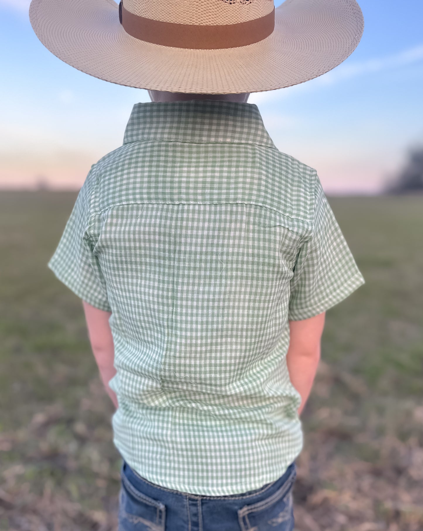 Green Plaid Button-Up