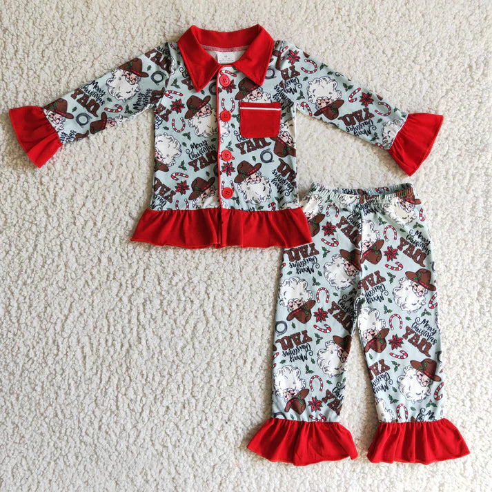 Cowboy Santa Jammies - Girl