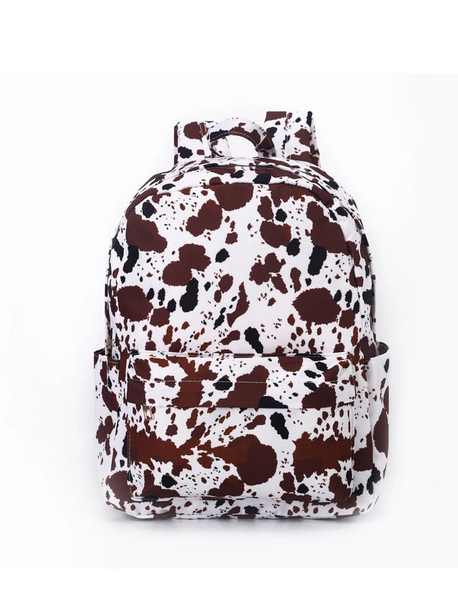 Brown Cow Print Backpack