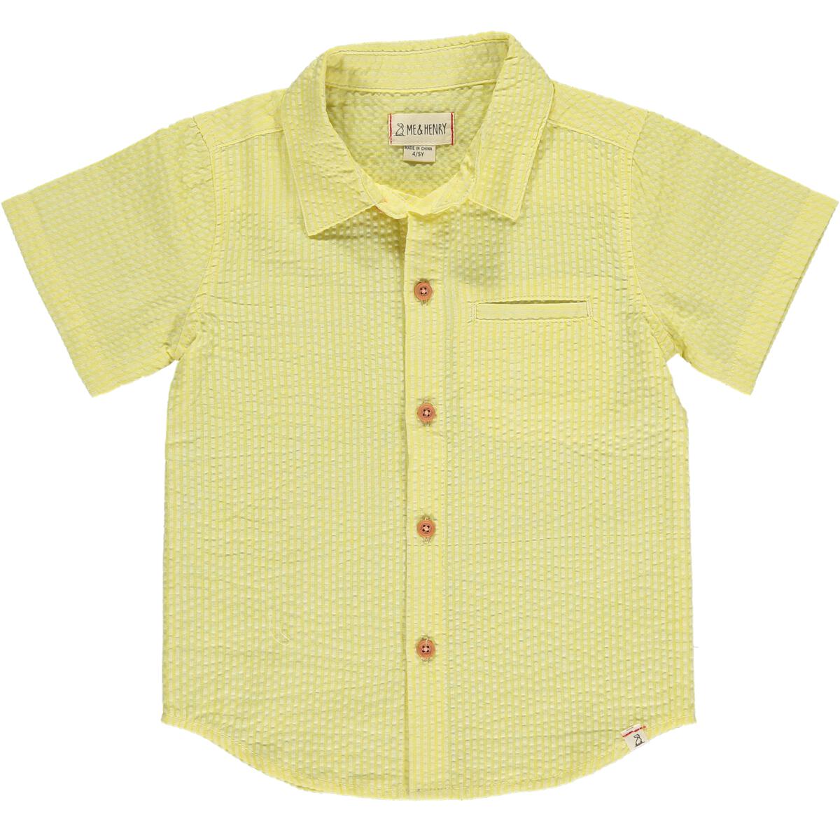 Yellow Seersucker Button-Up